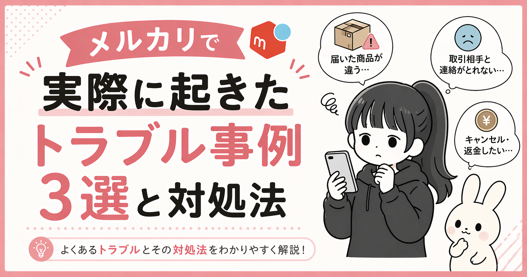 メルカリで実際に起きたトラブル事例3選と対処法