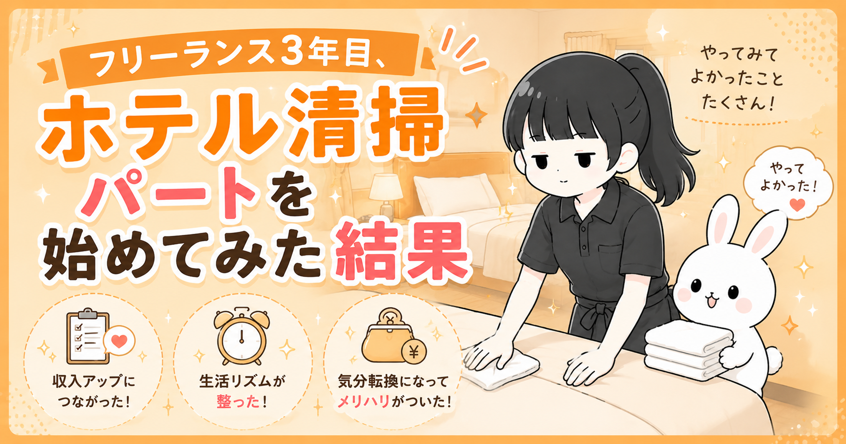 フリーランス3年目、ホテル清掃パートを始めてみた結果